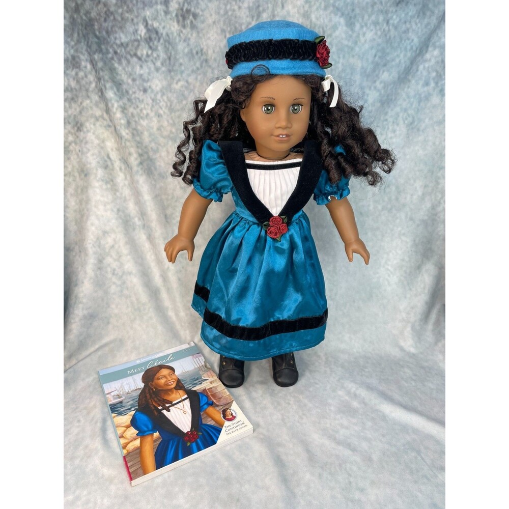 Cecile Rey American Girl Doll & meet outfit, hat, book